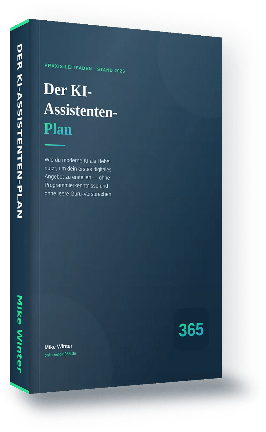 eBook „Der KI-Assistenten-Plan“ von Mike Winter: Anleitung, um ein digitales Produkt mit KI zu erstellen